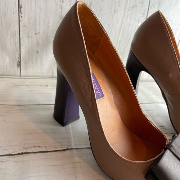 Mojo Moxy Sophia Camel Leather Pumps 6 - Picture 14 of 15